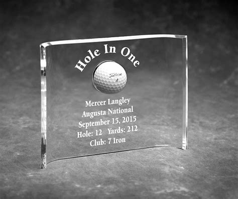 Hole-In-One 6x8 Acrylic Crescent Award by Eureka Golf