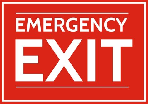 Emergency Exit Signs Template