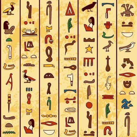 Stock Vector | Egyptian hieroglyphics, Ancient egyptian hieroglyphics, Ancient paper