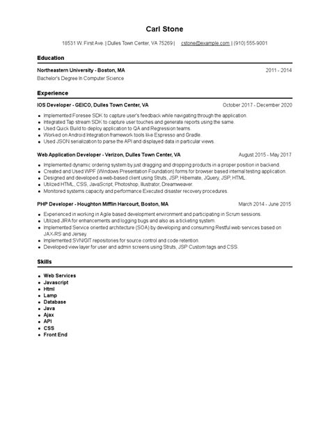 IOS Developer Resume Examples and Tips - Zippia