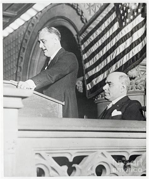 Franklin Roosevelt Delivering A Speech by Bettmann