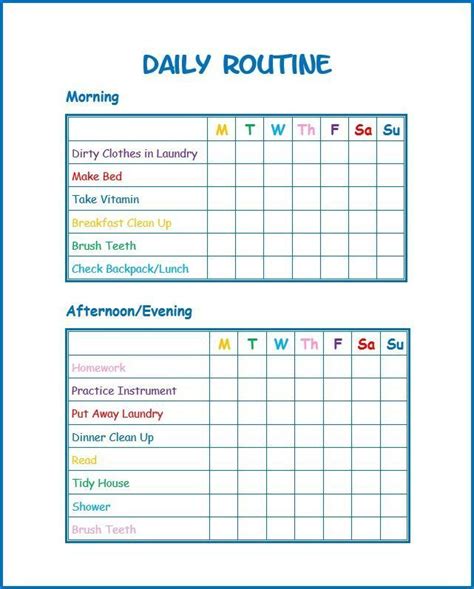 Free Printable Routine Charts Make Bedtime At Your House Go Much ...