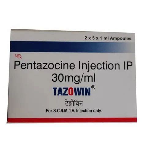 Pentazocine Tazowin Injection, Packaging Size: 1 ml, Prescription at Rs ...