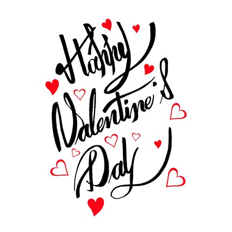 Happy valentine's day card calligraphy text design 272476 Vector Art at ...