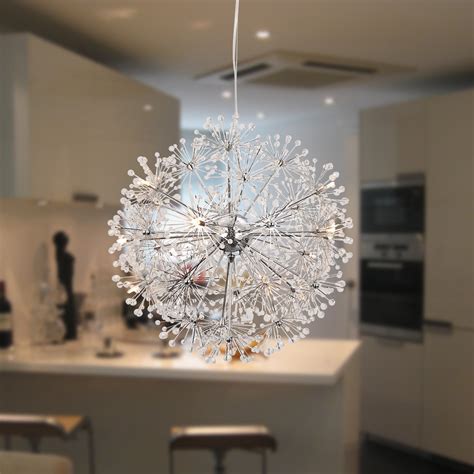 UNITARY BRAND Contemporary Globe Crystal Pendant Light Max 120W With 1 ...