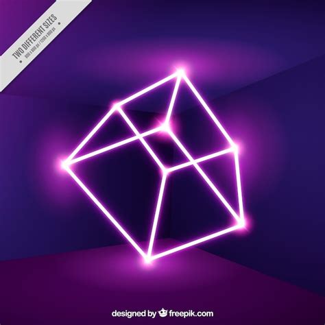 Free Vector | Neon cube background