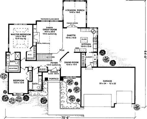 Prairie Floor Plan - Main Floor Plan Plan #981-27 Prairie Style Houses ...