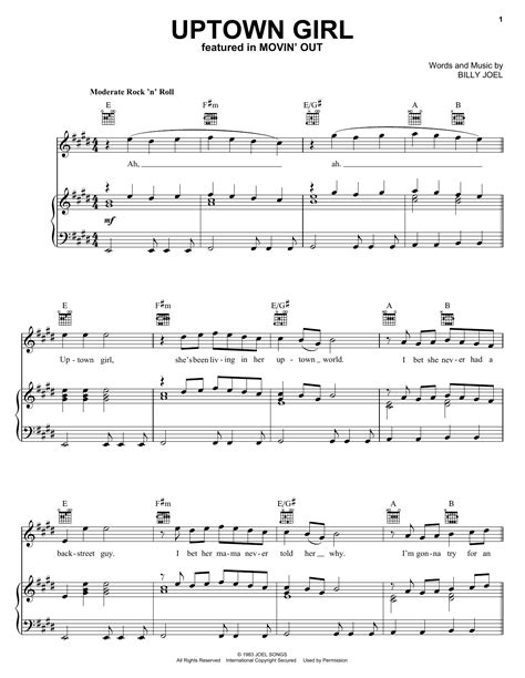 Uptown Girl | Sheet Music Direct