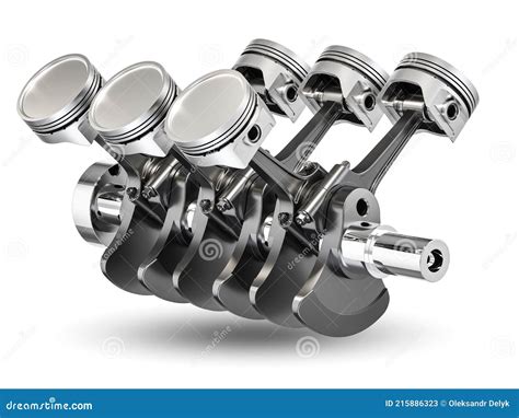 V6 Engine Crankshaft and Pistons Stock Illustration - Illustration of ...