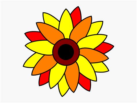 Simple Sunflower Coloring Page , Free Transparent Clipart - ClipartKey