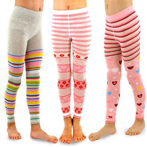 TeeHee Socks - TeeHee Kids Girls Fashion Cotton Leggings (Footless Tights) 3 Pair Pack - Walmart ...