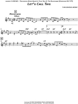 Thelonious Monk Piano Jazz Sheet Music Downloads from "Thelonious Monk - Thelonious Monk Quartet ...