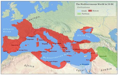 Image result for map roman empire 50 BC | Alexandria egypt, Roman ...