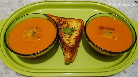 Tomato Soup with Garlic Bread