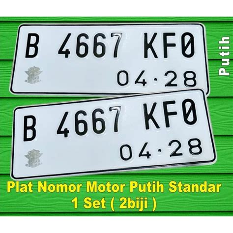 HITAM PUTIH Black & White Standard Motorcycle Number Plate Using Samsat logo | Shopee Malaysia