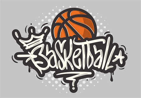 Basketball Themed Hand Drawn Brush Lettering Calligraphy Graffiti Tag ...