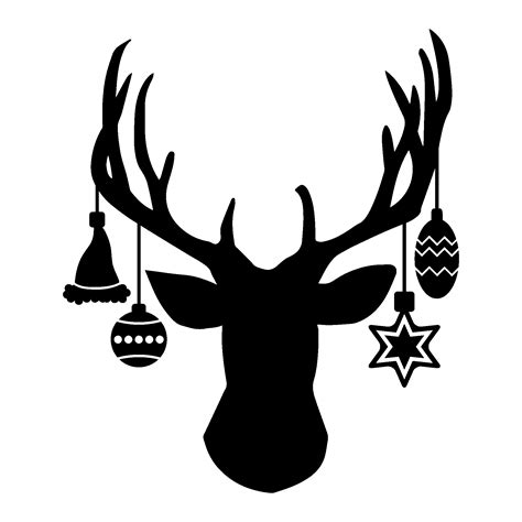 Deer Head Ornament Wall Quotes™ Decal | Silhouette christmas, Deer head ...