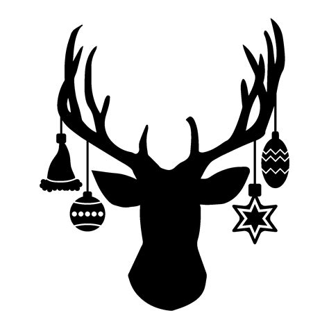 Deer Head Ornament Wall Quotes™ Decal | Silhouette christmas, Deer head ...