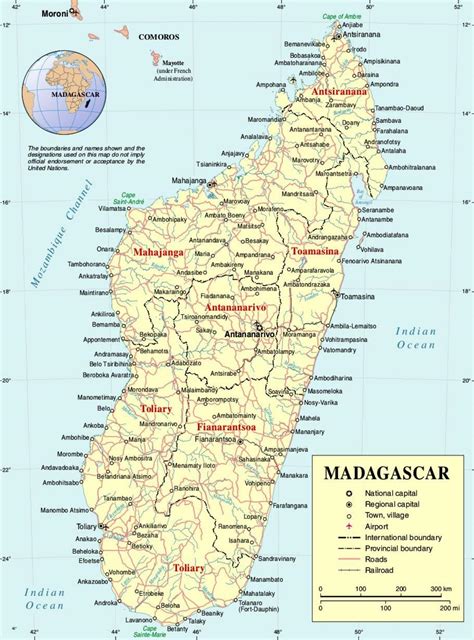 Madagascar cities map - Madagascar map with cities (Eastern Africa ...