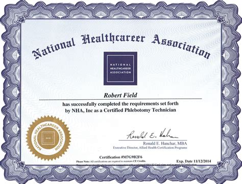 My National Phlebotomy Certification Diploma. Phlebotomy Certification ...