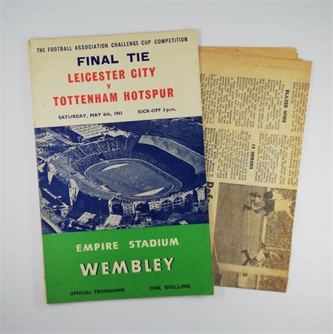 1961 F.A Cup Final Leicester City vs Tottenham Hotspur Programme with ...