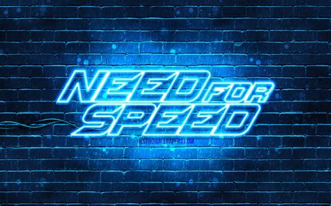 Need for Speed blue logo, blue brickwall, NFS, 2020 games, Need for Speed logo, NFS neon logo ...