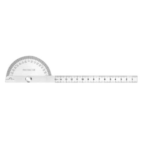 120x200mm Stainless Steel Angle Protractor, 180 Degrees | sisco.com