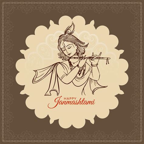 Happy janmashtami festival celebration greeting card design 27959860 ...