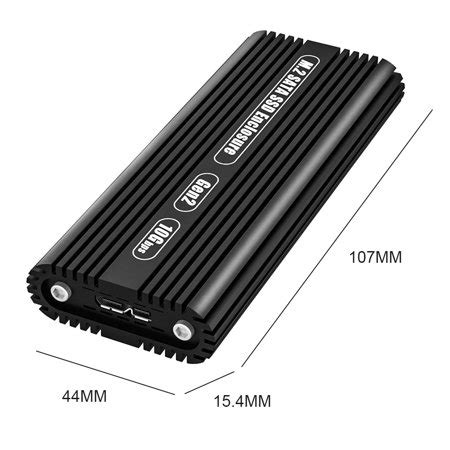 M.2 SATA SSD Enclosure Aluminum M.2 NGFF to USB 3.0 External Hard Disk Case Reader Converter ...