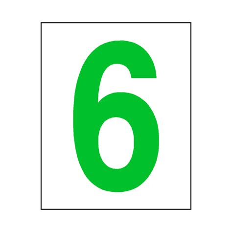 Number 6 Sticker Green | Safety-Label.co.uk