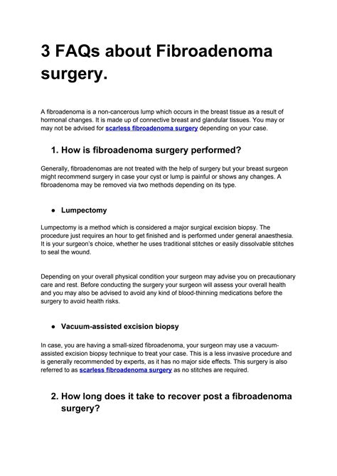 3 FAQs about Fibroadenoma surgery. by Rohan Khandelwal - Issuu