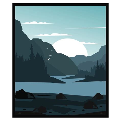 river and landscape illustration 10060499 Vector Art at Vecteezy