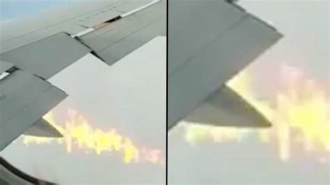 Plane forced to make emergency landing as flames erupt from wing mid-flight