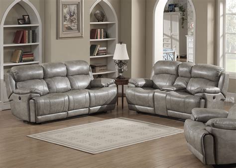 Estella Collection Contemporary 2-Piece Upholstered Leather Living Room ...