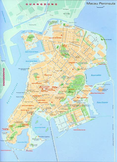 Macau Peninsula Map 2013, Detailed Map of Macau Peninsula