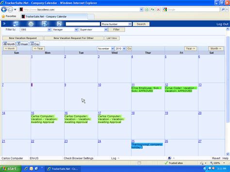 Vacation Scheduling Calendar, Leave Tracking and Vacation Scheduling