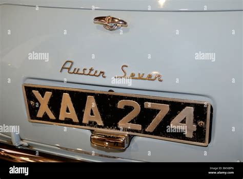 Austin Seven Mini Car, Chrome Badge Detail Stock Photo - Alamy