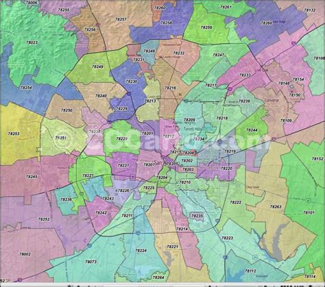 Printable San Antonio Zip Code Map - Printable Templates