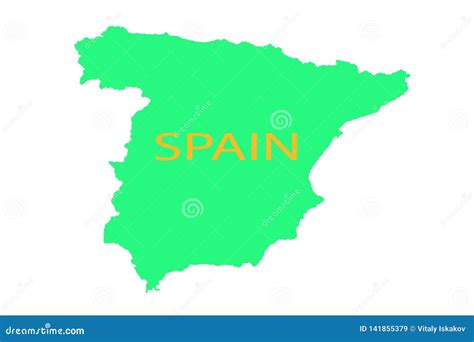 Spain on the Map United Vision World Yellow Stock Illustration - Illustration of frontier, plan ...
