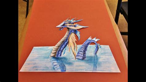 How to draw a dragon ....3D drawing - YouTube