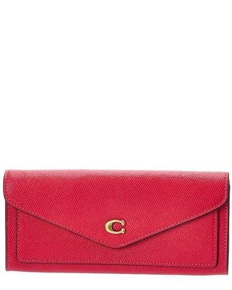 COACH Wyn Soft Crossgrain Leather Wallet in Red | Lyst UK