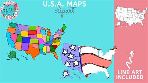 USA United States MAP by Teach Simple