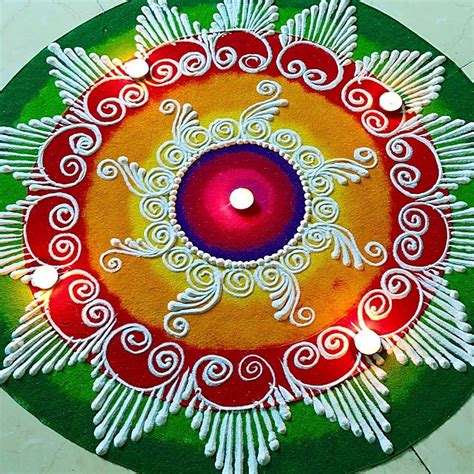 Diwali rangoli designs 2023 kalash and peacock feather rangoli for ...