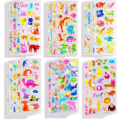 Buy OWill 40 Shees of 1000 Children's Reward Stickers 3D Stickers Sheets Puffy Stickers for ...