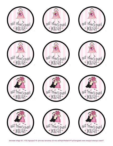 Free Wedding Cake Topper Templates | Bridal shower cupcakes, Bridal shower cake topper, Bridal ...