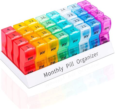 Amazon.com: Monthly Pill Organizer 2 Times a Day - AM PM month Pill Box ...