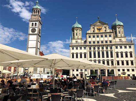 Festive Town Square in Augsburg, Germany