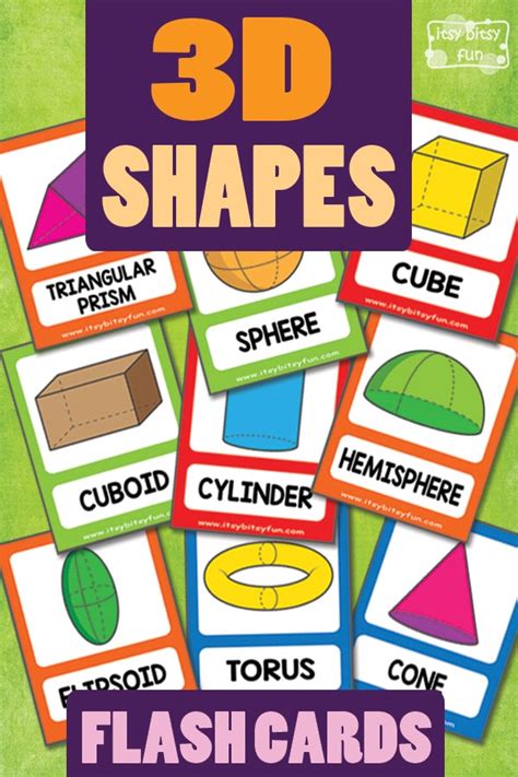 3D Shapes Flashcards - Itsy Bitsy Fun