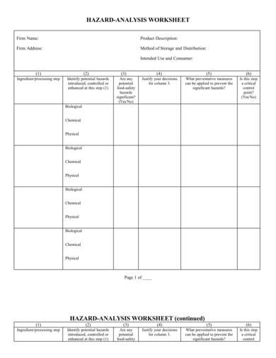 Haccp Template Free Download - FREE PRINTABLE TEMPLATES