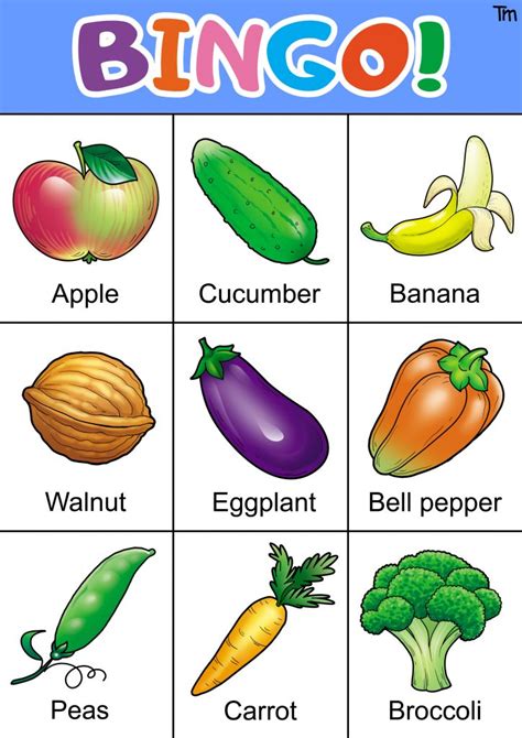 Fruit and Veggie Bingo Game with FREE Bingo Cards